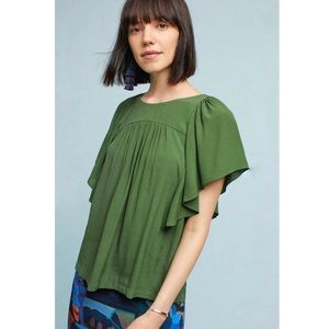 Anthropologie blouse. Ruffled dolman sleeves. 00